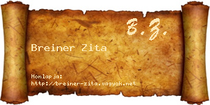 Breiner Zita névjegykártya