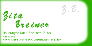 zita breiner business card